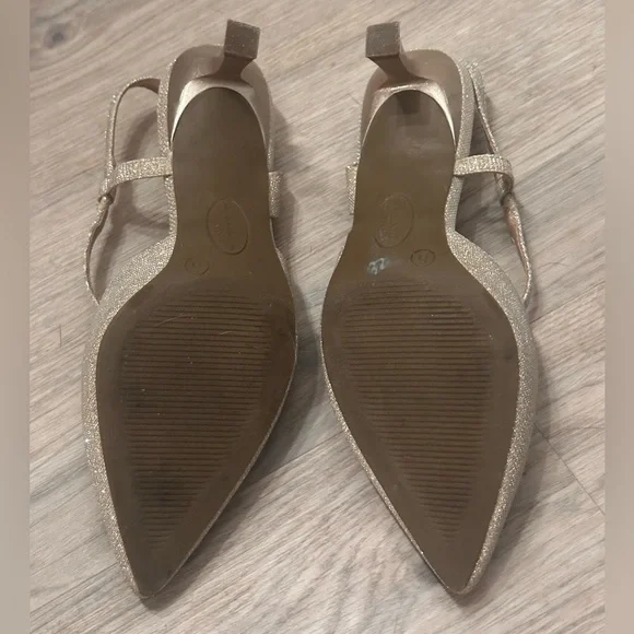 Anne Klein Women's Sparkling Slingback Heels - Gold - Picture 2 of 3